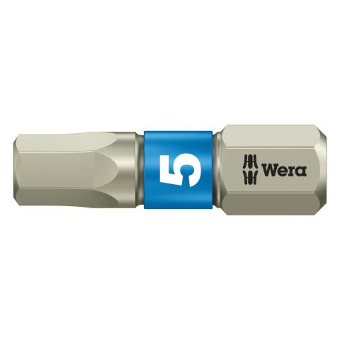 Wera 05071075001 3840/1 TS Zeskant Bits, RVS 5,0 x 25mm